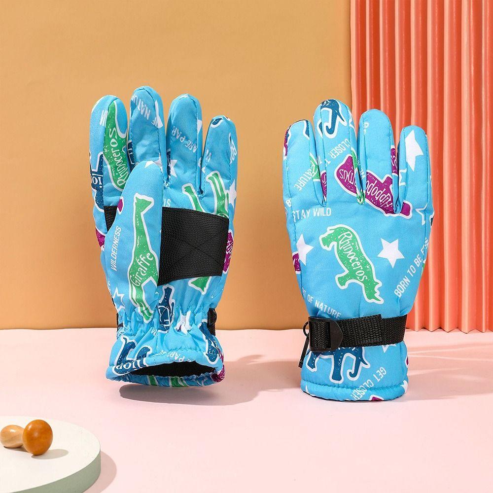 Warm Children Ski Gloves Waterproof Kids Winter Mittens Cute Snow Gloves Snow Snowboard