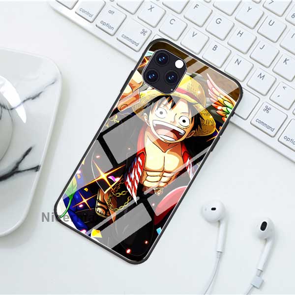 Цельные чехлы с аниме «Луффи» для iPhone 13 12 Mini 11 Pro X XS XR Max 7 8 Plus 6 6S SE, чехол из закаленного стекла, чехол для телефона