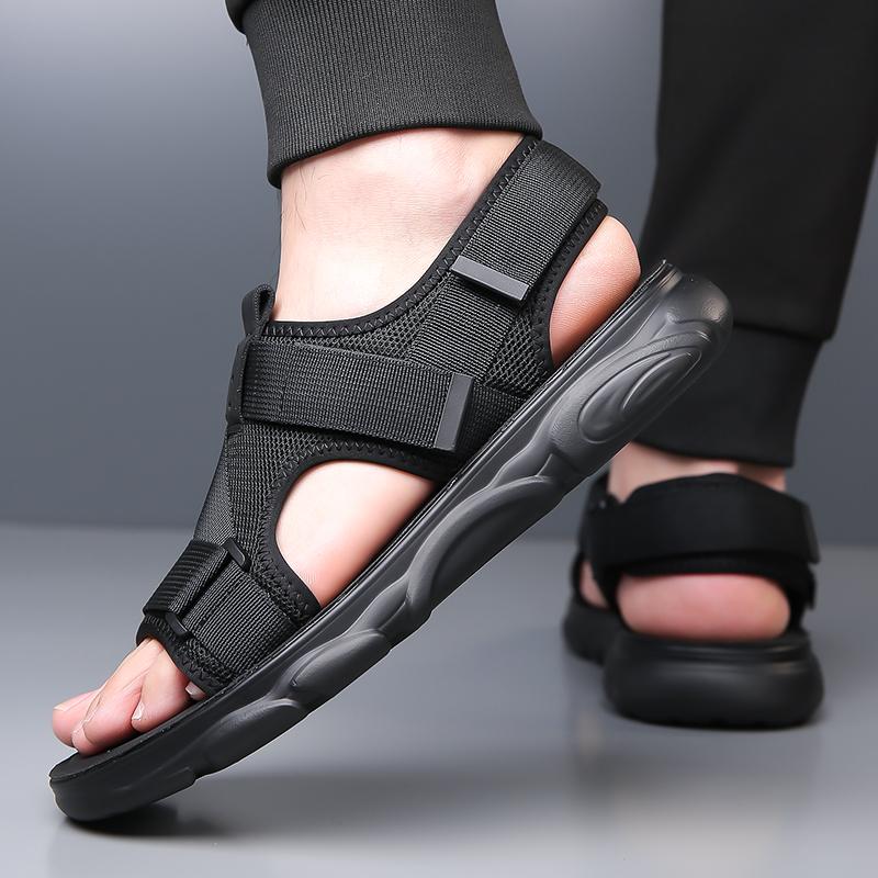 Fashion Thick Soled Sandals Men's Tide Summer Style Mesh Outdoor Hiking Leisure Sports Hollow Out Sandals Comfort Breathable Beach Shoes