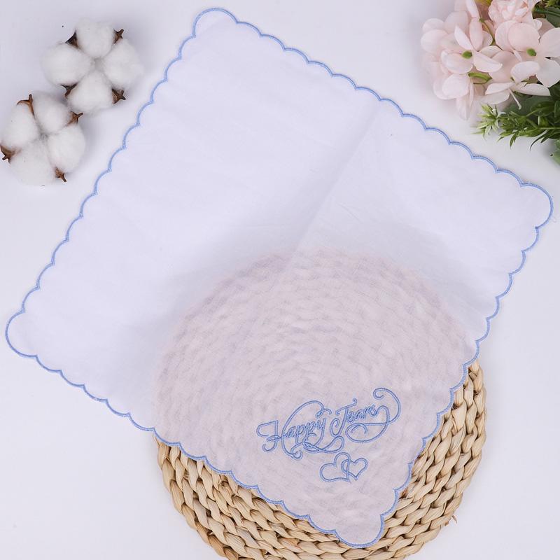 1 шт. Happy Tears впитывающие банданы для свадебной вечеринки 28*28 см белые хлопковые носовые платки полотенце для рук