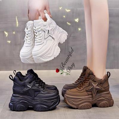 Ретро кроссовки на платформе, маленькие повседневные, с внутренней высотой, женская обувь, зима