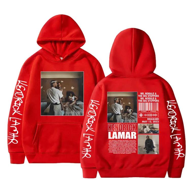 Rapper Kendrick Lamar Graphic Hoodie Album Mr Morale & The Big Steppers Print Sweatshirts Men Women Trend Hip Hop Loose Hoodies