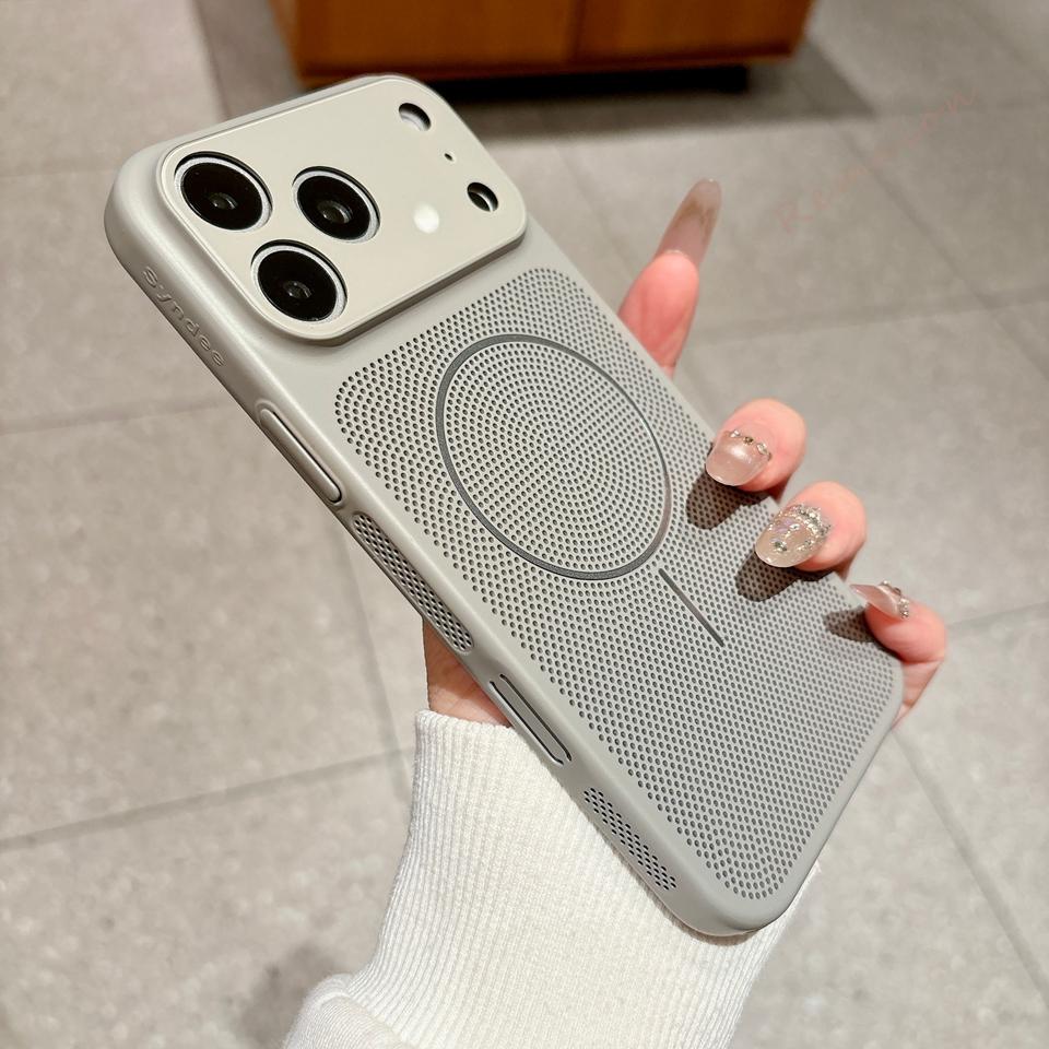 Для Magsafe Термоотводящий Чехол для Телефона для IPhone 17 Pro Max Air 13 12 14 15 16 Plus Магнитная Беспроводная Зарядка Защитная Крышка