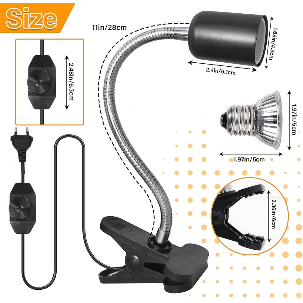 50 Вт УФА УФВ Греющая Лампа для Рептилий Имитация Солнечного Света Регулируемая Греющая Лампа для Черепахи Ящерицы Змеи Бородатой Ящерицы Амфибий