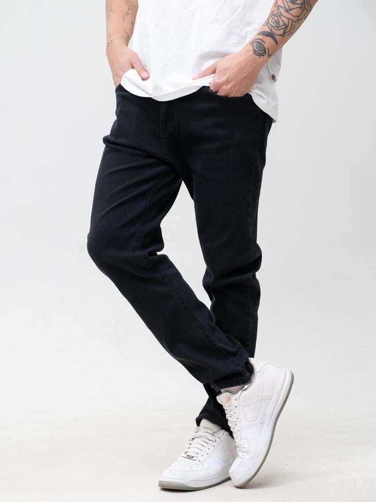 Men's Black Jigga Wear Mini Embroidered Logo Jeans 38