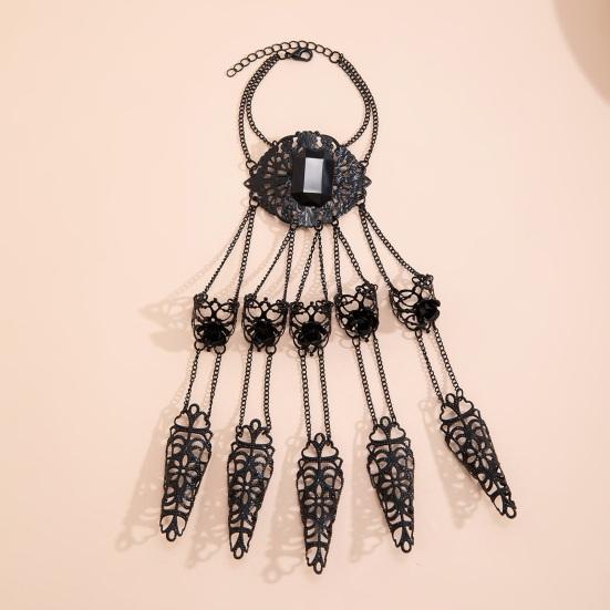 Браслет на палец в стиле готический призрак, браслет-кольцо в стиле панк-гвоздь, регулируемый коготь на палец, браслет варежки с готическим призраком