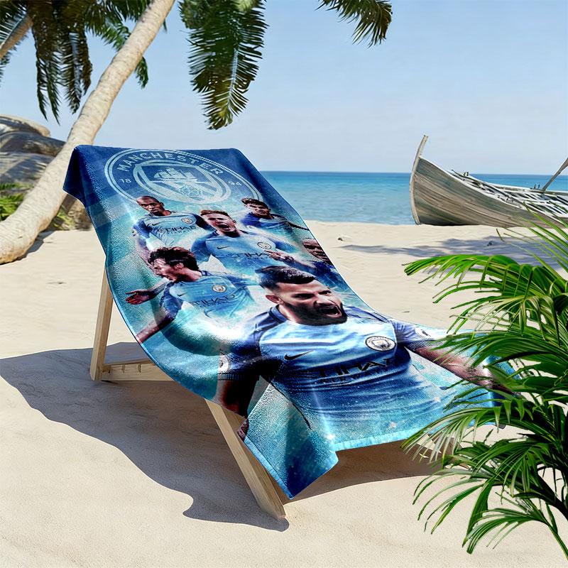 Manchester City F16.C Print Beach Towel, Large Soft Quick Dry Towel for Beach Camping Swimming