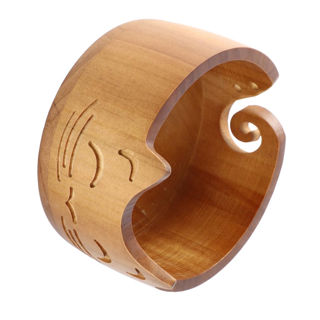 Клубочница Деревянная Милый Кот Форма Держатель Диспенсер Вязание Крючком Принадлежности для Хранения