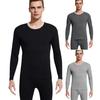 Мужское термобелье, комплект кальсоны и футболка, повседневный костюм из двух частей, зимний, сохраняющий тепло, с длинным рукавом, топ и брюки для холодной погоды