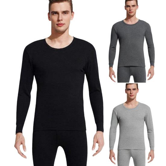 Мужское термобелье, комплект кальсоны и футболка, повседневный костюм из двух частей, зимний, сохраняющий тепло, с длинным рукавом, топ и брюки для холодной погоды