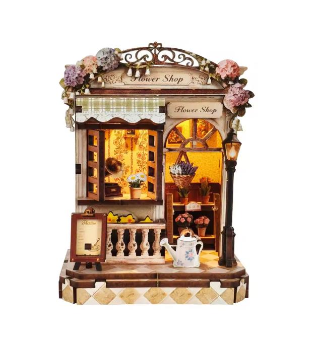2027 DIY Wooden Mini Casa Japanese Tavern Miniatures With Lights for Friends Birthday Gifts Home Decoration Crafts