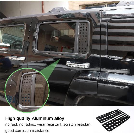 PIUGILH Car Rear Window Glass Panel Cover Decal, Car Rear Window Glass Panel Trim for Hummer H3 2005-2009, 2Pcs (Honeycomb Deco)