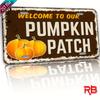 D Flat Pc Aluminum Metal Sign  Pumpkin Patch Welcome Wall Decor Xcmxin Rustic Vintage UV Printed Plaque for In