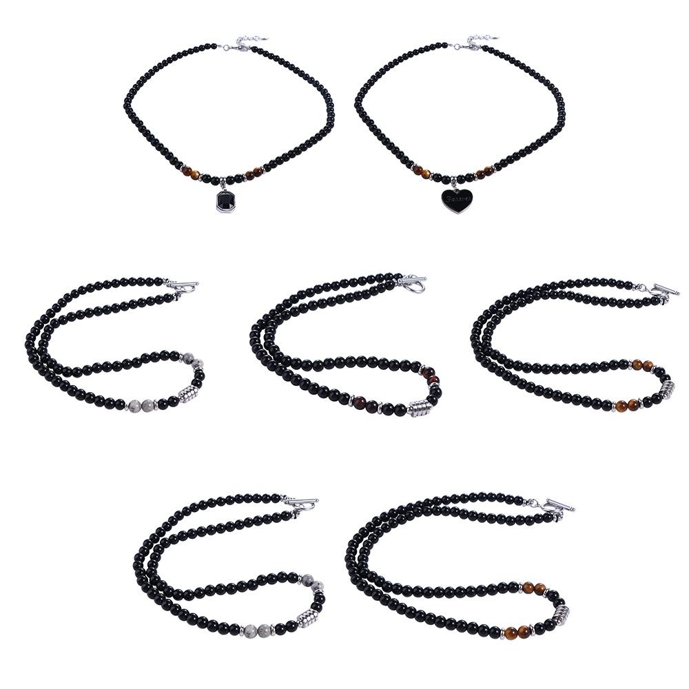 Strand Beaded Tiger Eye Fashion Men Bead Necklace Girl Gift Personality Necklace Fashion Jewelry