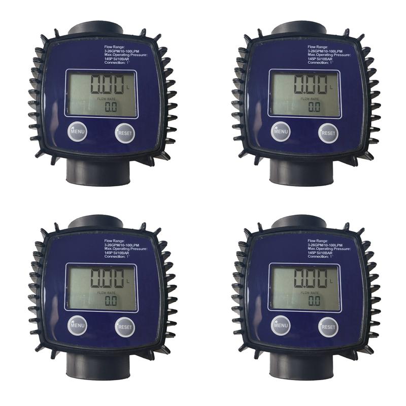 ABUL-4X Turbine Oil Fuel Flow Meter K25 Water Flow Meter LCD Flow Meter Pipeline Liquid Flow Meter Sensors 2.3-3.3V-B Blue