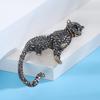Брошь унисекс, реалистичный гепард, воротник со стразами, противоскользящая сумка, форма пальто, шляпа, шарф, украшение, одежда