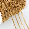 2M Stainless Steel Embossed Radial Grain Link Chain Metal Beads Steel Color Chains Jewelry Making DIY Bracelet Necklace Material
