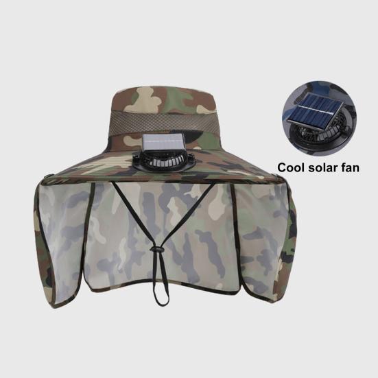 Солнцезащитная шляпа с камуфляжным принтом, широкополая рыболовная шляпа с двухрежимным вентилятором, регулируемая шляпа с защитой от ультрафиолета и тремя передачами