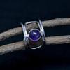 Natural Amethyst Ring, Amethyst Silver Ring, Boho Hippie Ring, Raw Stone Ring, Cab Stone Ring, Handmade Ring