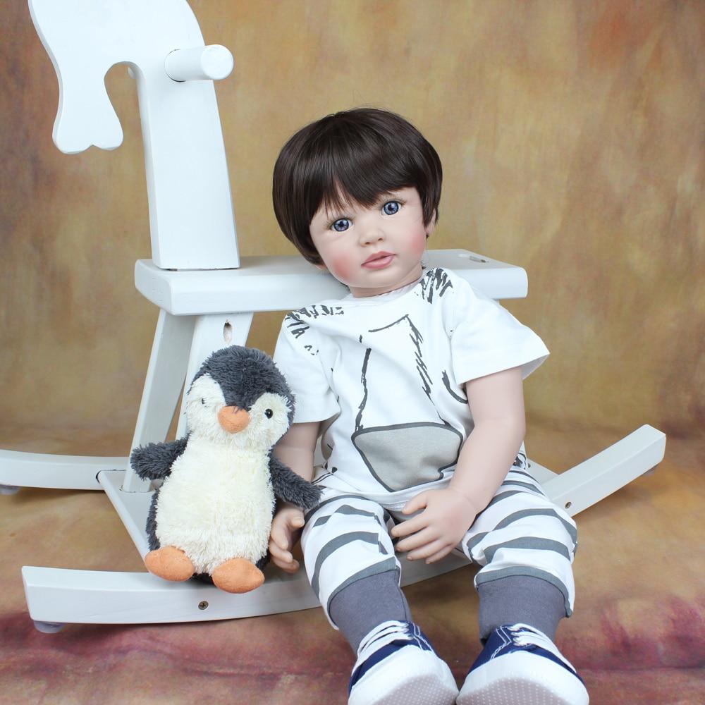 BZDOLL 60 см, мягкая силиконовая кукла Bebe Reborn, игрушка для девочек, виниловая ткань для маленьких мальчиков, живое платье, Boneca, подарок на день рождения