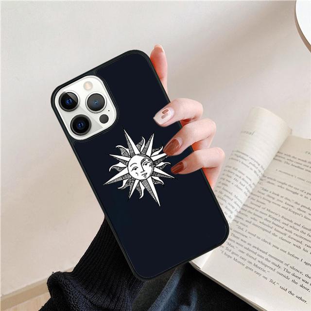 Чехол-ракушка с изображением Солнца, Луны и Лица для iPhone 17 Air 15 16 14 13 12 Pro Max 11 Pro Max Plus Чехол для телефона