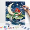 Disney Лунная лодка русалки цифровая масляная живопись DIY масляная живопись ручная роспись гостиная спальня декоративная картина