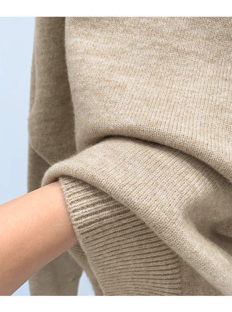 Women's French One-Shoulder Knit Top - Autumn/Winter 2024 Slim Off-Shoulder Sweater