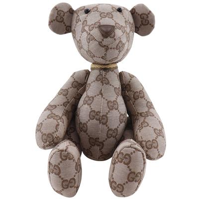 Gucci Плюшевая кукла-медведь медведь Коричневый холст GG _ Б/у