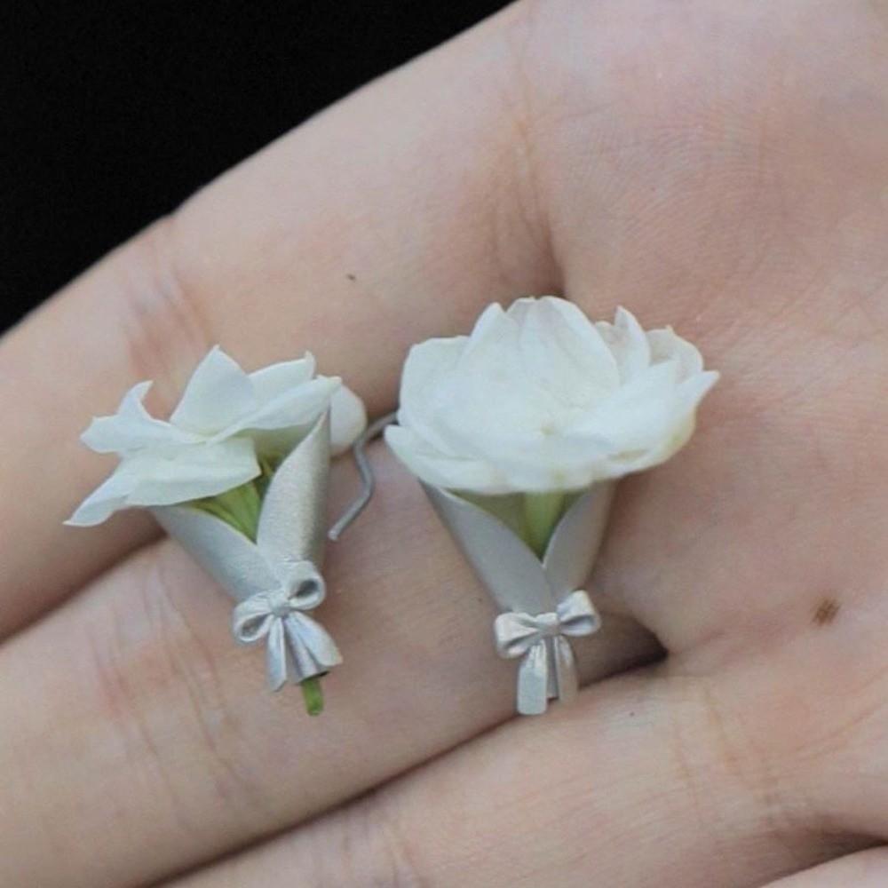 Креативные серьги-подвески в виде вазы Простые серьги-бантики Легкие серьги с вставляющимися цветами Свадебные