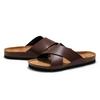 RUIZUSTOCK Ruizu Men's Summer Cork Cross-Strap Beach Sandals