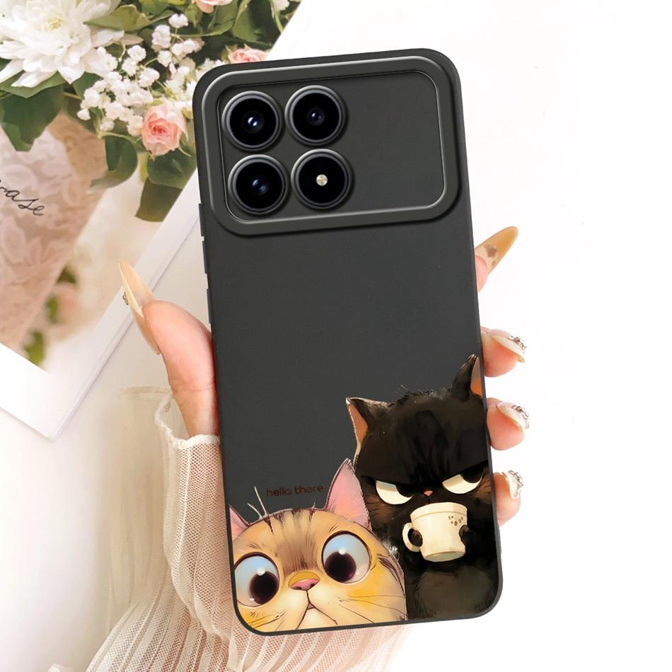 For Xiaomi Redmi K90 Cute Cat Flower Cartoon Phone Case For Redmi K 90 K90 Pro Max 5G Shockproof Soft Silicone Cases Bumpers