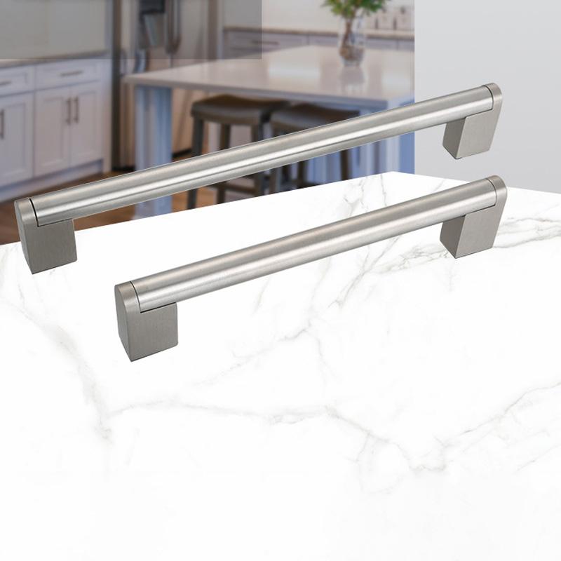 1 шт. Мебельные ручки-скобы серебристые для шкафа, кухни, сделай сам, из нержавеющей стали, ручка-кнопка для двери