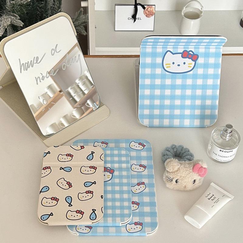 Милое складное карманное зеркало для макияжа в виде кошки для общежитий и домов