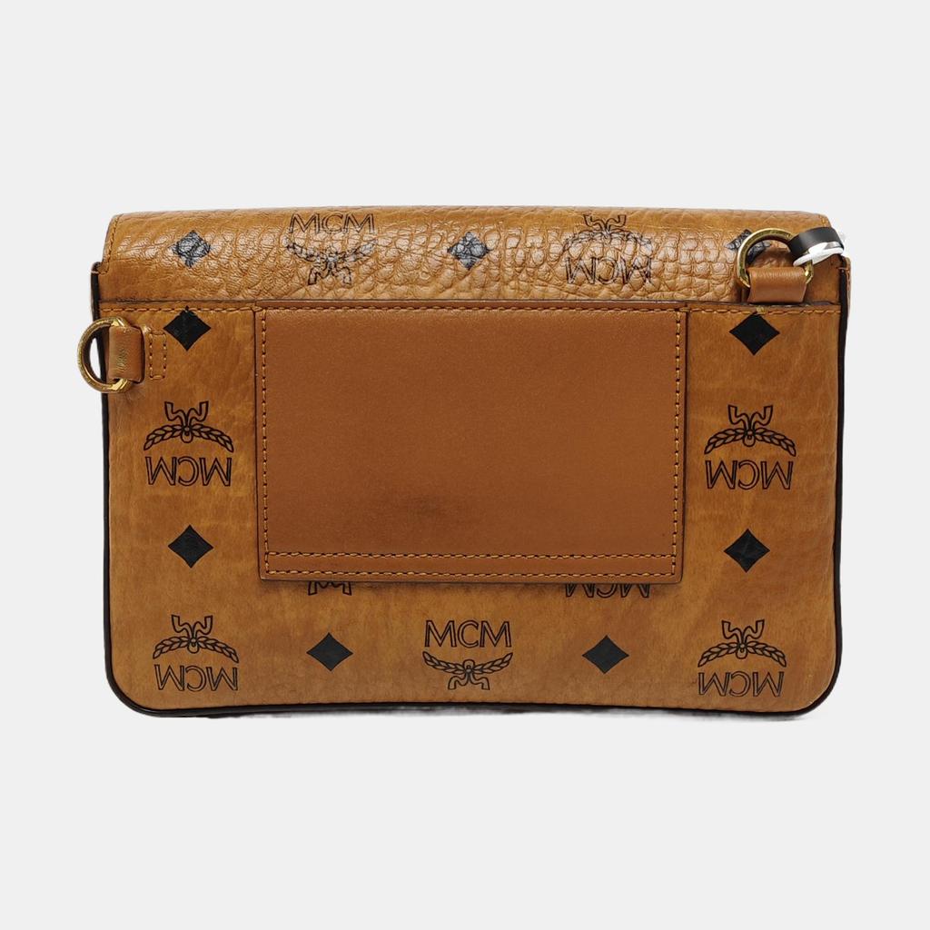 [Pre-Owned] Millie Visetos Metallic Hardware Laurel Leaf Lock Monogram Smooth Envelope Crossbody Bag Coated Canvas Napa Leather Shoulde - Good #6W719I