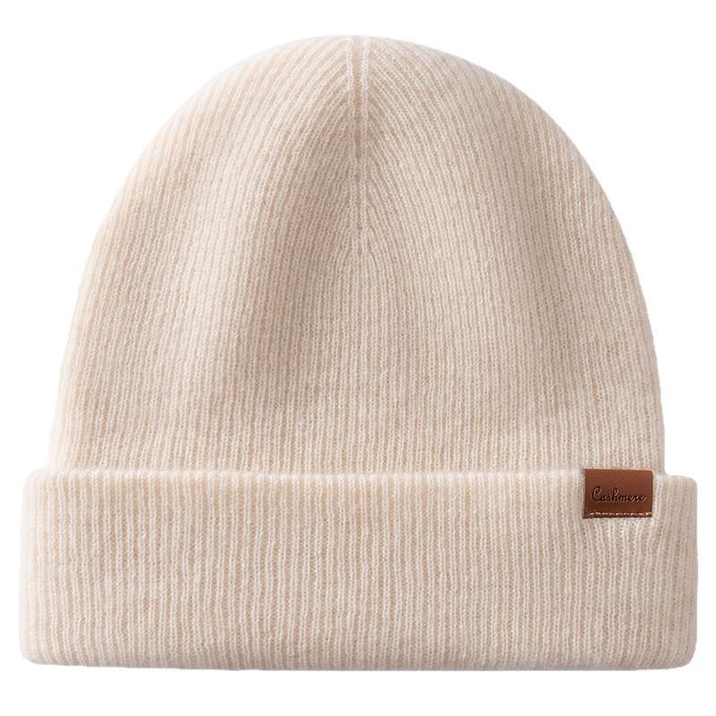 100% Cashmere Knit Beanie Hat Unisex Warm Winter Cap Ear Protection Foldable Outdoor Cycling