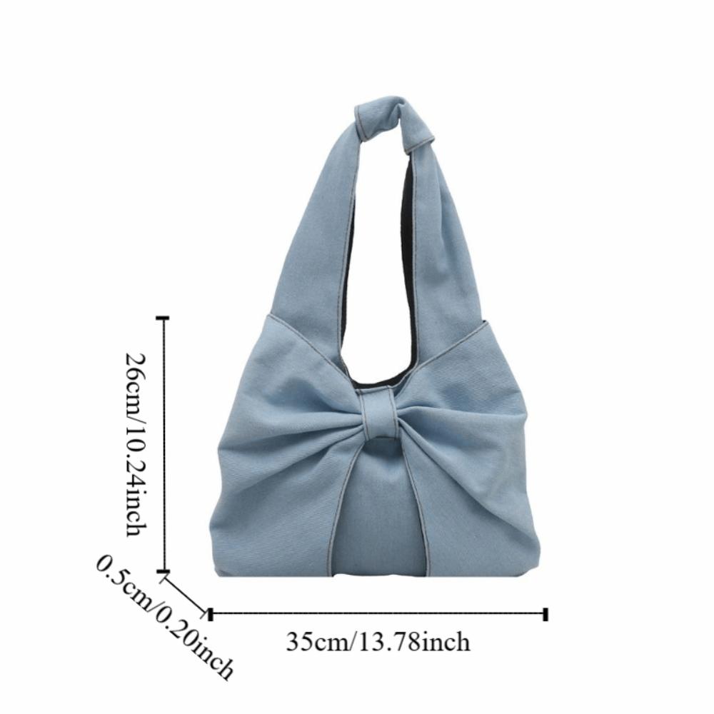 Designer Bow Denim Bag Casual Women's Tote bag Ins Bow Shoulder Bag Ladies