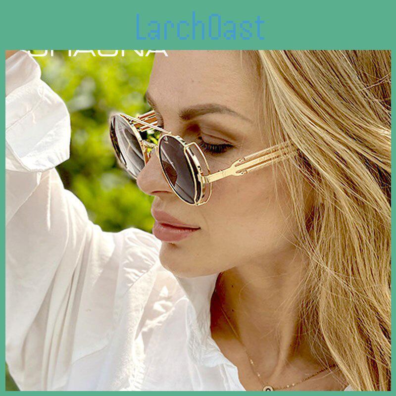 Punk Shauna Retro Metal Sunglasses Round Women Gothic Spring Steampunk Shades Men Uv400