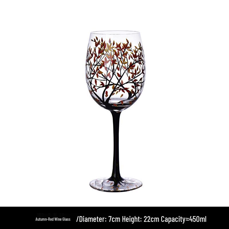 Набор расписных хрустальных бокалов и подставок для яиц «Четыре сезона»