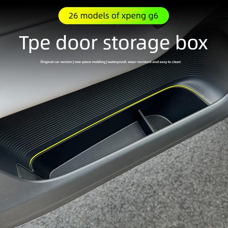 TPE Car Storage Box for XPENG G6 2026 Door Storage Bin Front and Rear Door Handle Storage Tray Interior Car Modify Accessories
