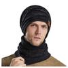 Men And Women's Woolen Cap Thickening Warm Ear  Cold Knitting Cap Two Sets