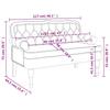 Yellow Velvet Upholstered Bench with Backrest 119.5 x 64.5 x 75 cm