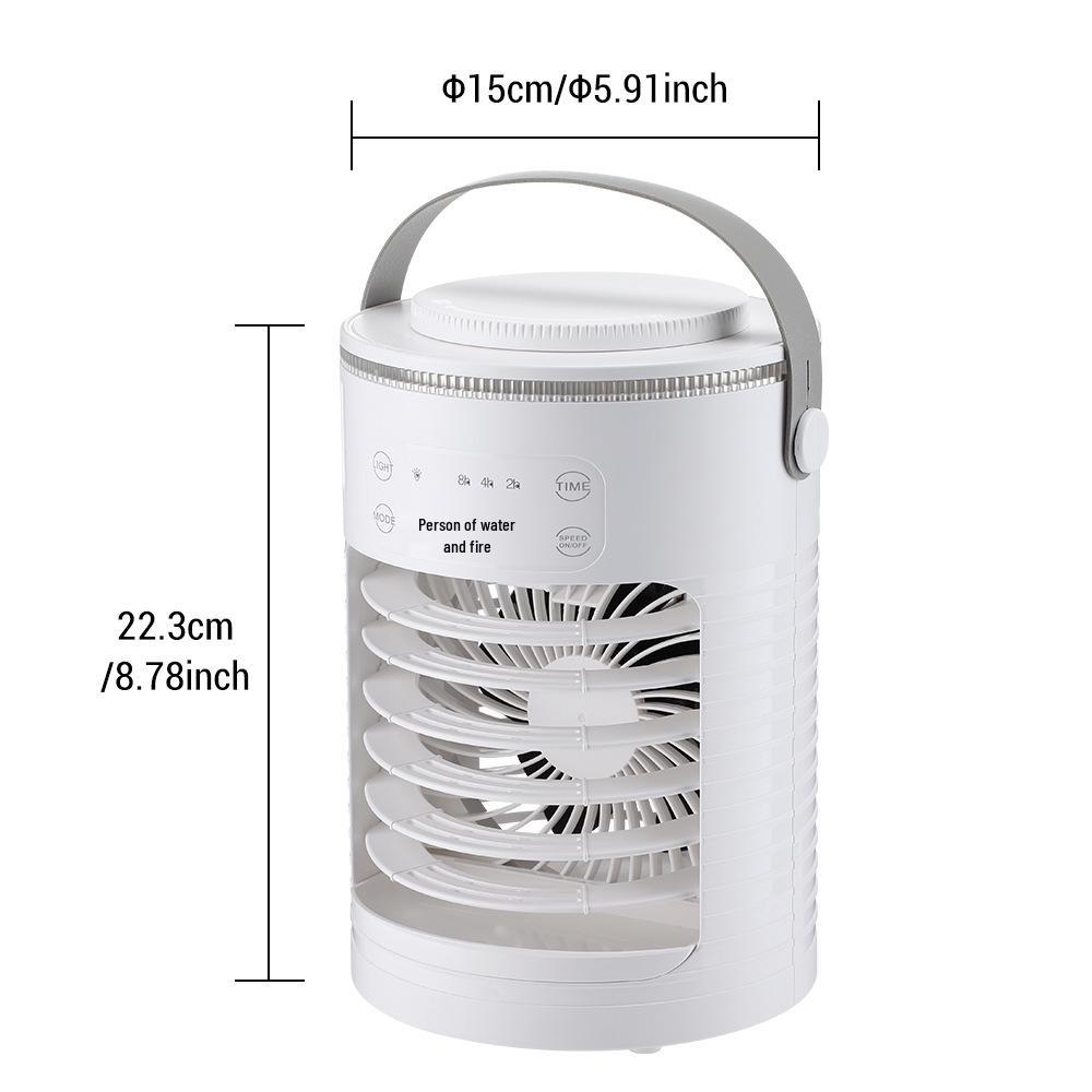 Портативный USB вентилятор-кондиционер с охлаждением ледяной водой, 3 скорости, настольный