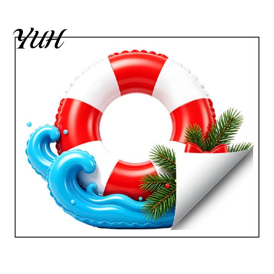 Creative Beach Theme Holiday Decor Tropical Christmas Static Window Stickers for Glass Doors And Windows, Waterproof PVC Easy Install Seasonal Clings