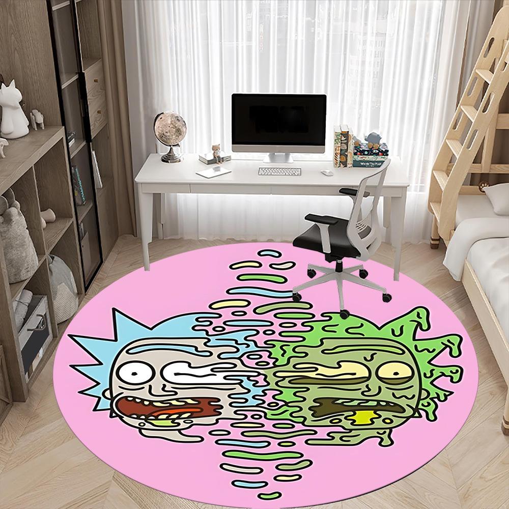 1PC Rick and Morty Office Round Rug, Non-slip, Soft and Durable Office Rug for Interior Decoration, Perfect for Office yy250915048