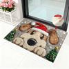 Коврик на пол из искусственного меха, мультяшный рисунок оленя и собаки, рождественская тематика, нескользящий коврик, декор для гостиной, спальни, кухни
