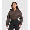 Superset Crop Zip Hoodie Deep Brown B1c5u Ncnv