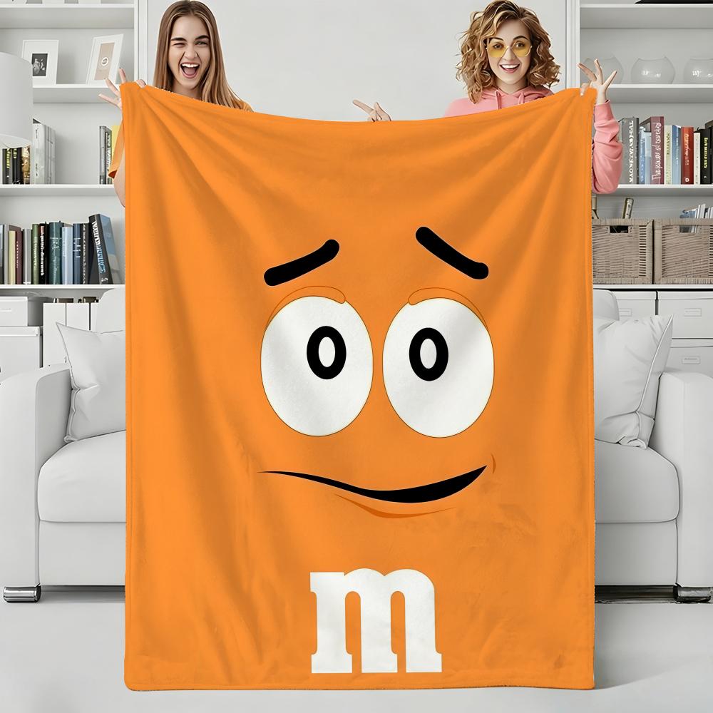 Snack M-MMsChocolateCandies Throw Flannel Blanket Perfect for Sofa Office Bed Travel Sleep Read Relax Camping four season use