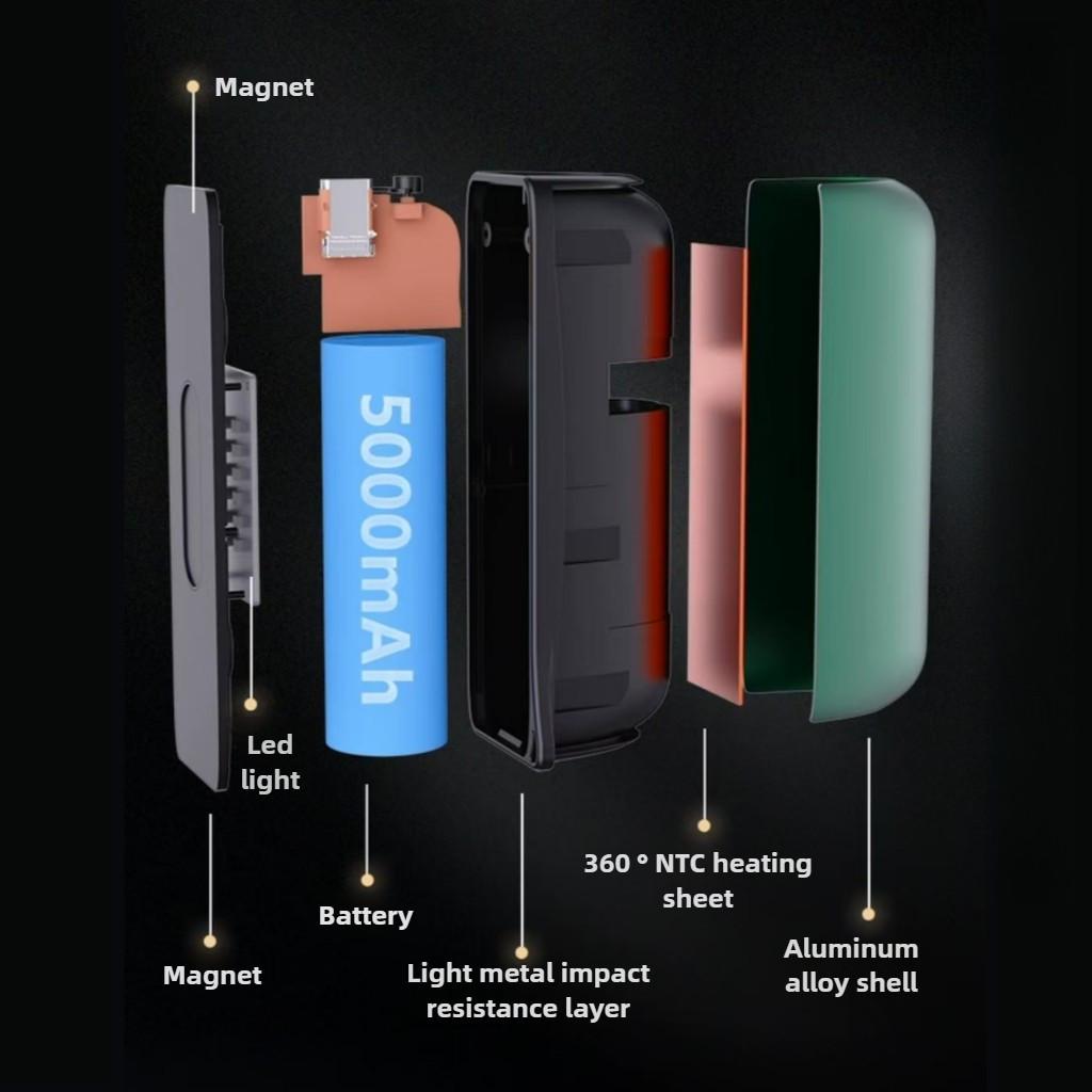 5000 мАч x 2 USB Зарядка Двусторонний нагрев Раздельный тип Электрическая грелка для рук Зарядное устройство Магнитная грелка для рук