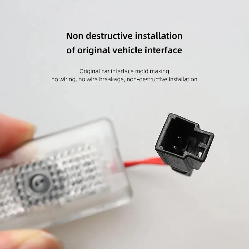 2Pcs Car Door Projector Lamps Welcome Lights Accessories For Tesla Model 3 Model S Model X Model Y Cybertruck Roadster SpaceX