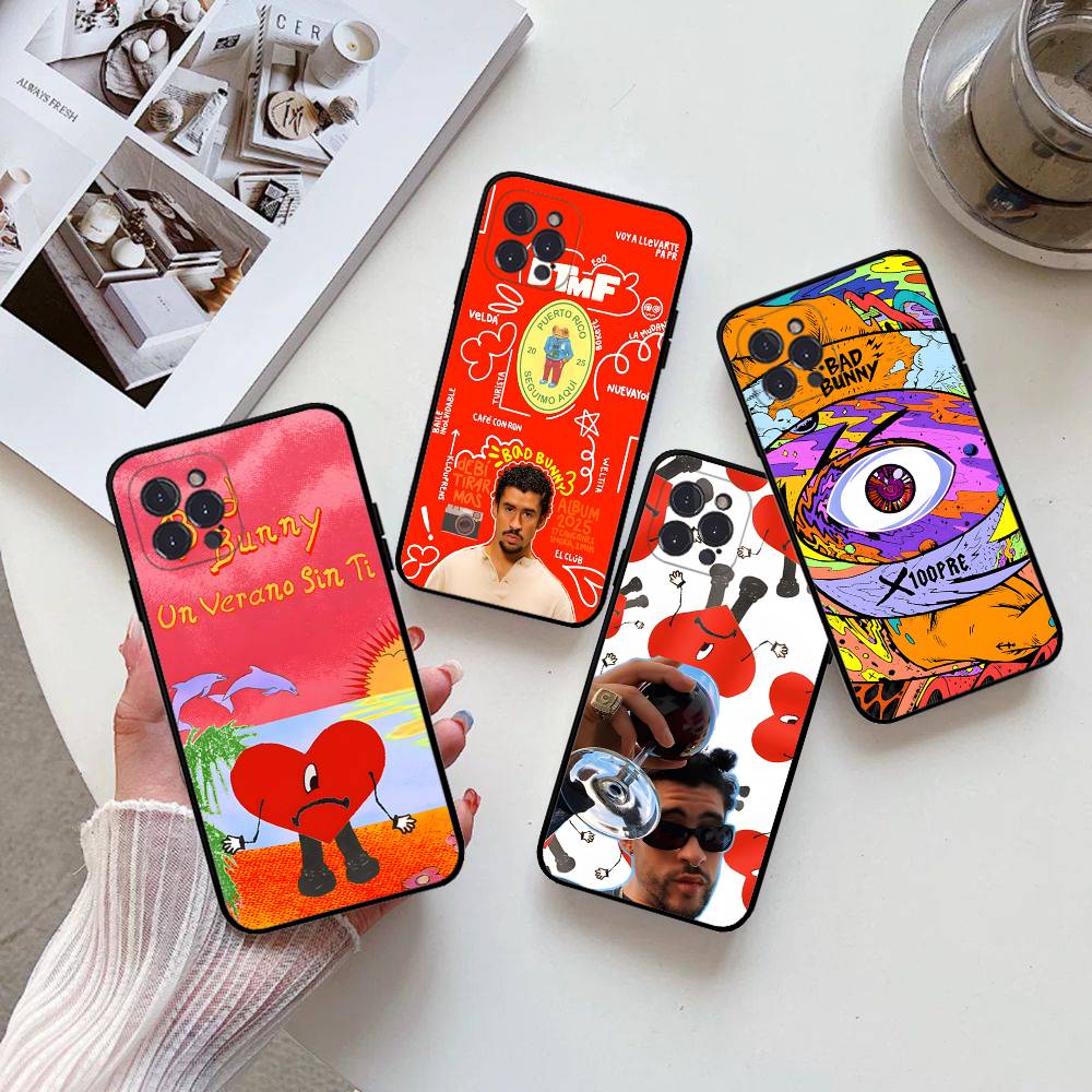 Чехол для телефона B-Bad B-Bunny для iPhone 16 15 14 13 12 Mini 11 Pro XS Max X XR SE 6 7 8 Plus Мягкий силиконовый чехол
